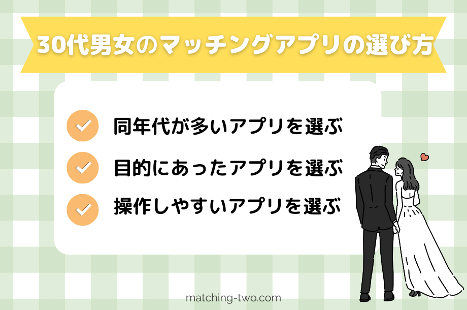 30代男女のマッチングアプリの選び方