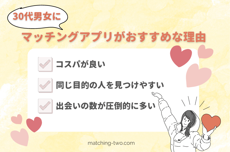 30代男女にマッチングアプリがおすすめな理由