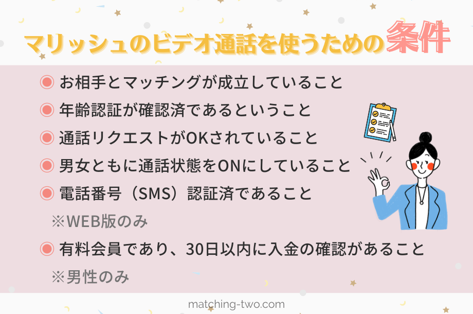 マリッシュのビデオ通話を使うための条件