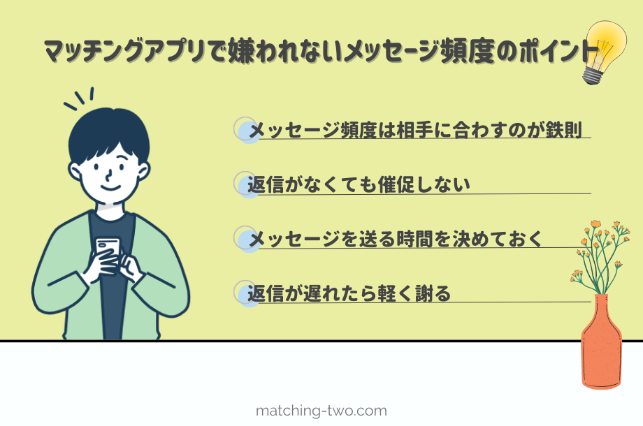 マッチングアプリで嫌われないメッセージ頻度のポイント