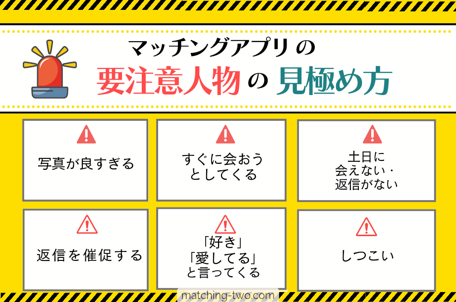 マッチングアプリの要注意人物の見極め方