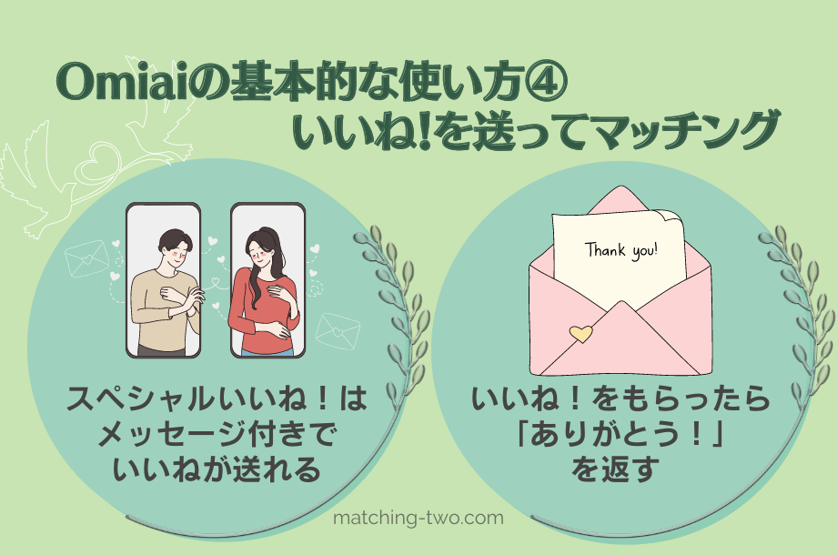 Omiaiの基本的な使い方④いいね！を送ってマッチング