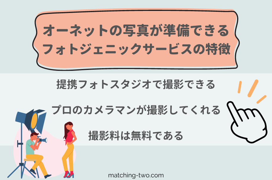 オーネットの写真が準備できるフォトジェニックサービスとは