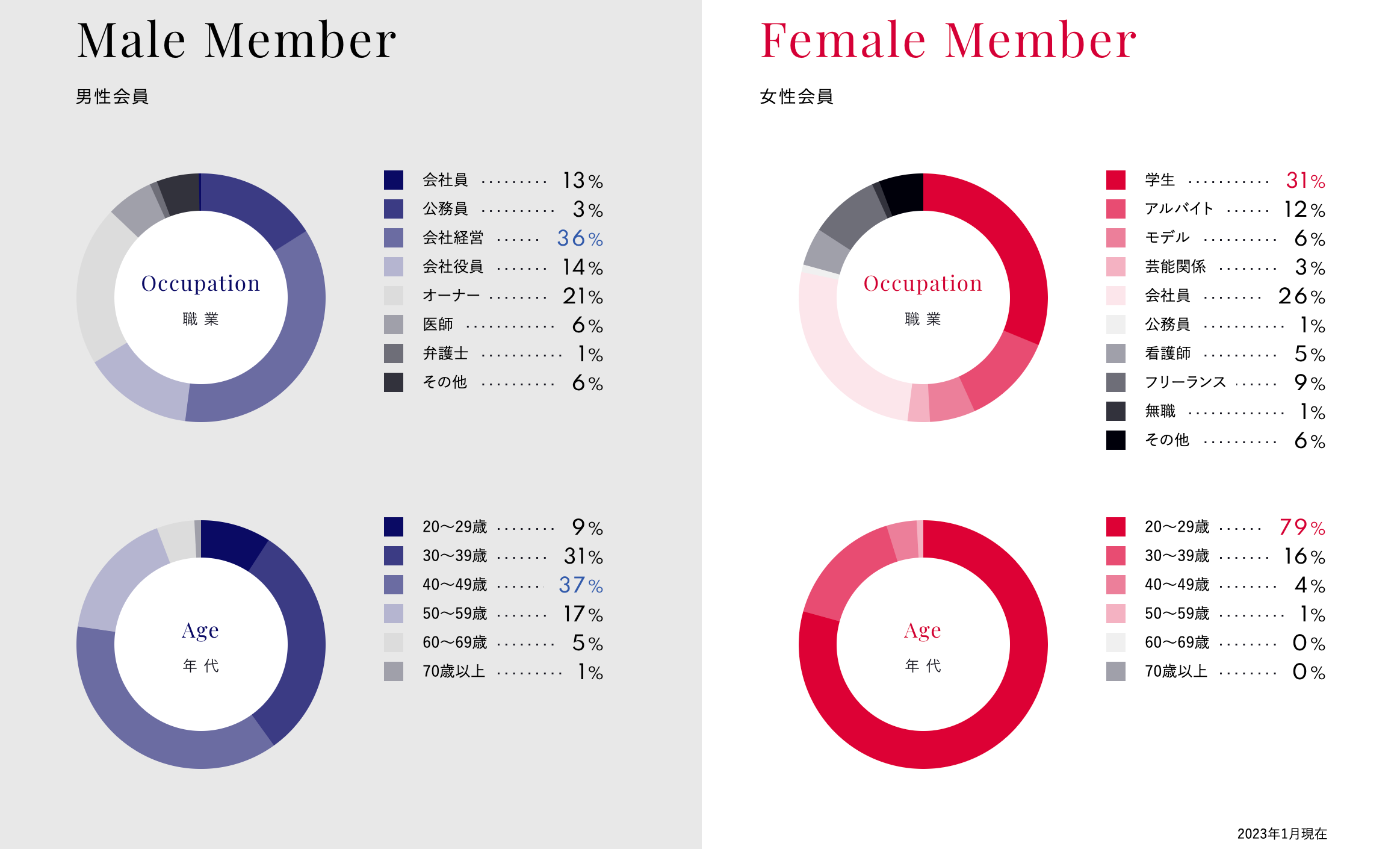 シュガーダディの会員データ