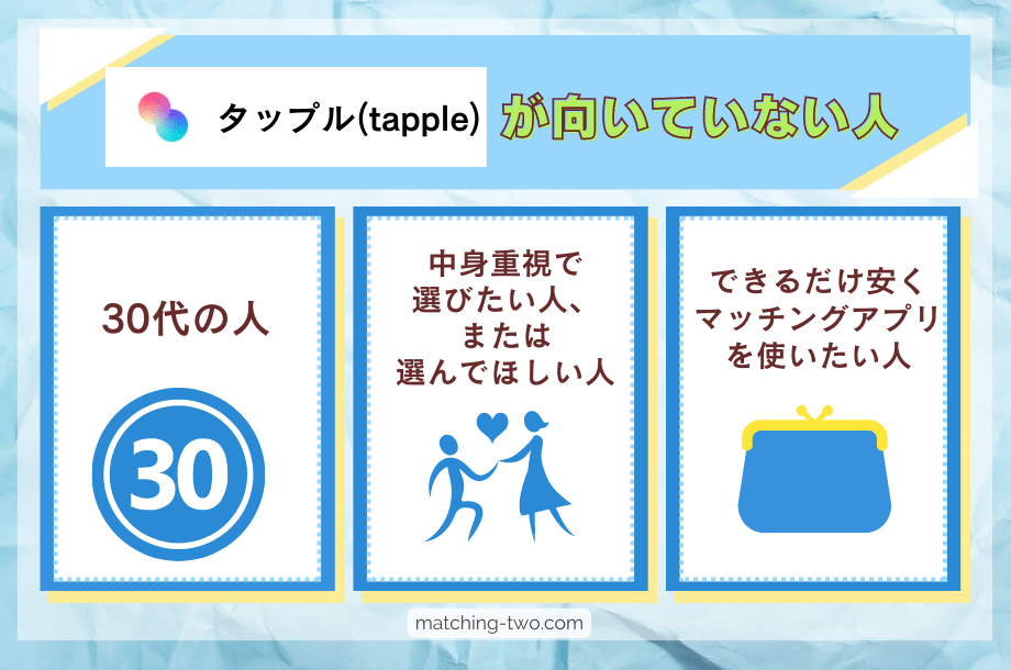 タップル（tapple）が向いていない人